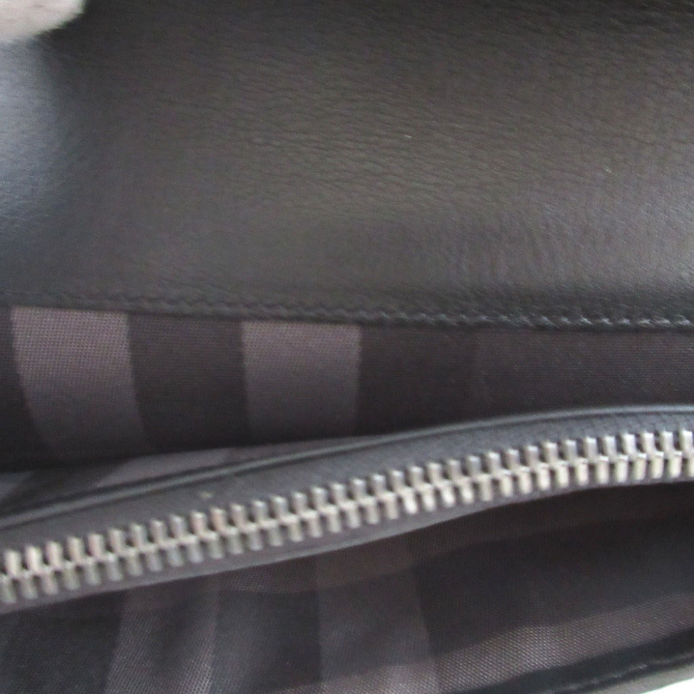 BURBERRY Long Wallet Purse leather black