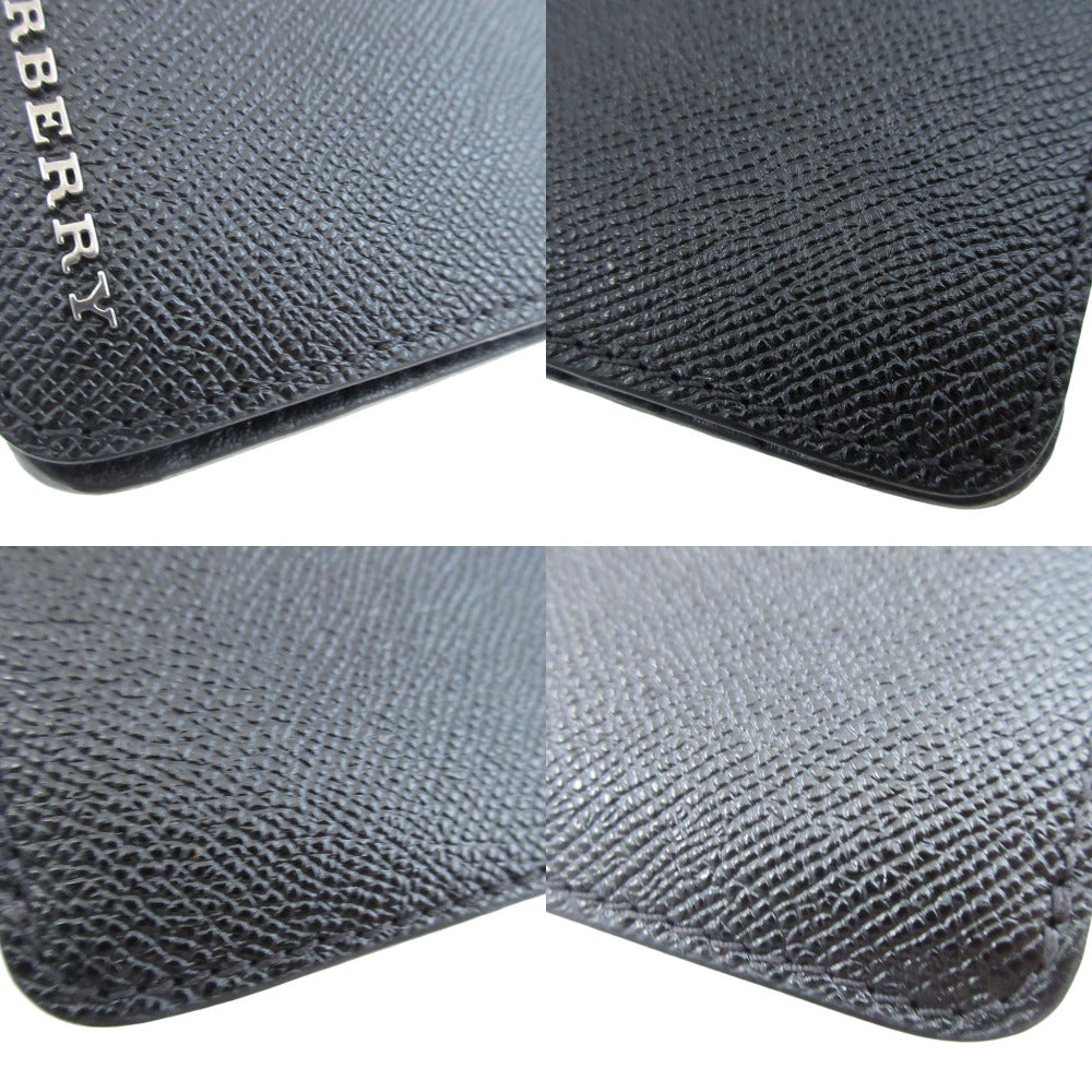 BURBERRY Long Wallet Purse leather black