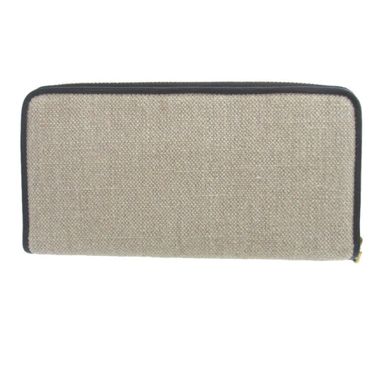 LOEWE Long Wallet Purse Canvas, Leather beige Amazonas