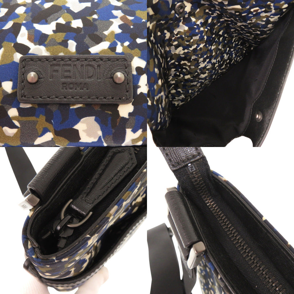 FENDI Shoulder Bag 7VA369-6DZ Nylon, Leather Black type mens Used Authentic