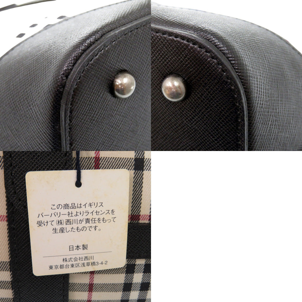 BURBERRY Handbag canvas Nova Check Mini Boston Duffel bag mens Used Authentic