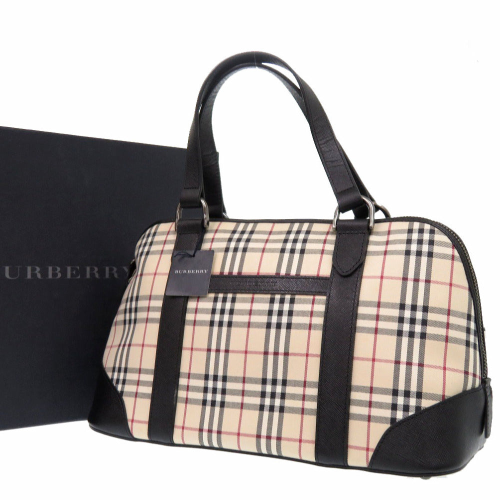 BURBERRY Handbag canvas Nova Check Mini Boston Duffel bag mens Used Authentic