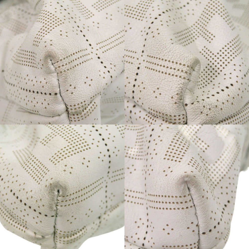FENDI Handbag 8BR445 leather white one belt Zucca Women Used Authentic