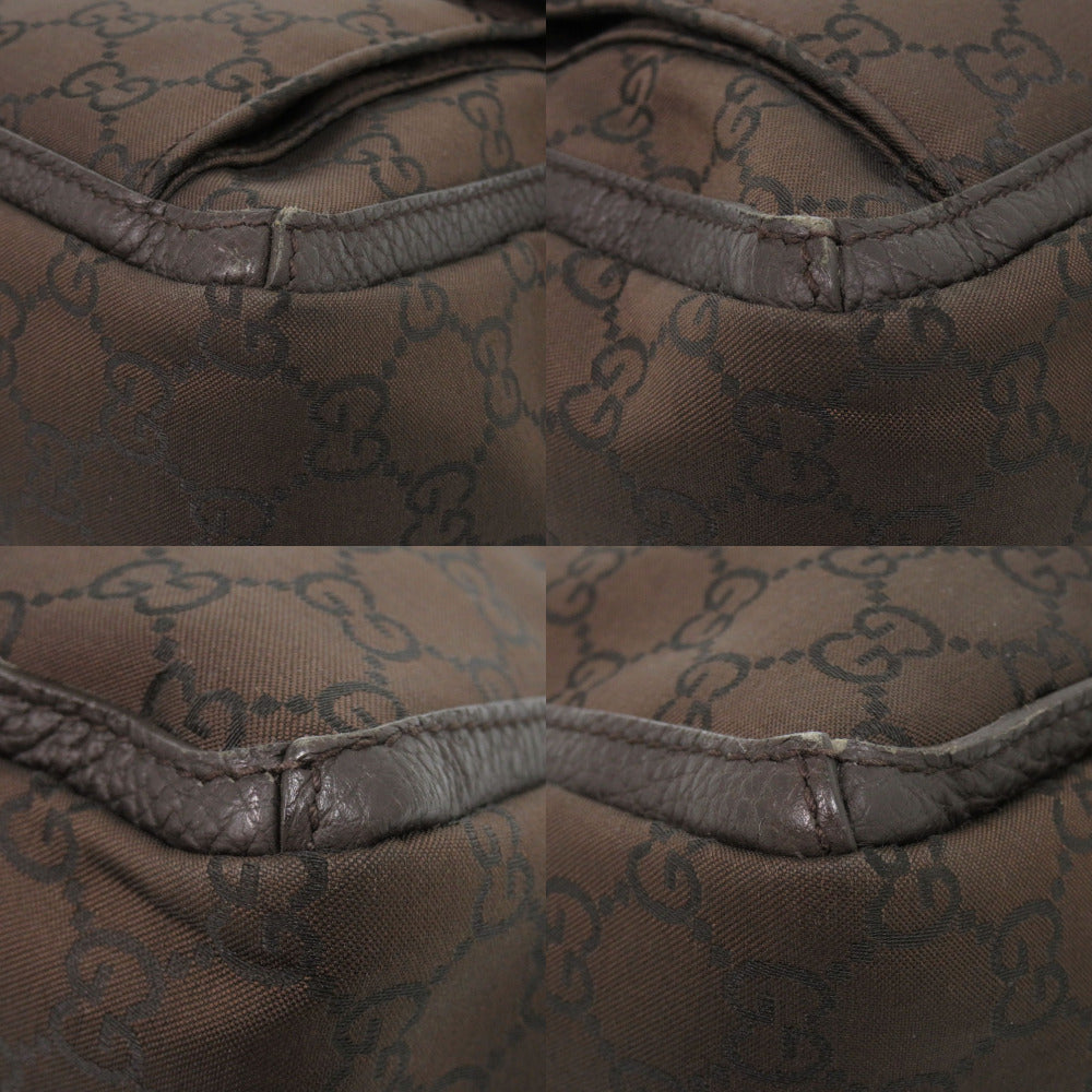 GUCCI Tote Bag 268639 Nylon Brown Abbey Women Used Authentic