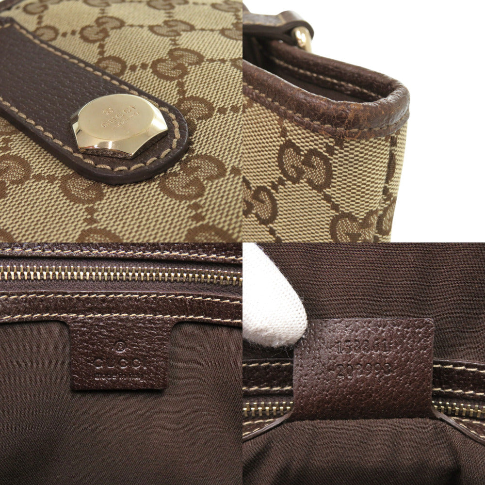 GUCCI Tote Bag 153361 GG canvas Brown Women Used Authentic