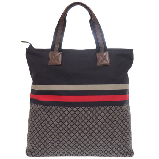 GUCCI Tote Bag 268112 Nylon, Leather Navy Diamante Women Used Authentic