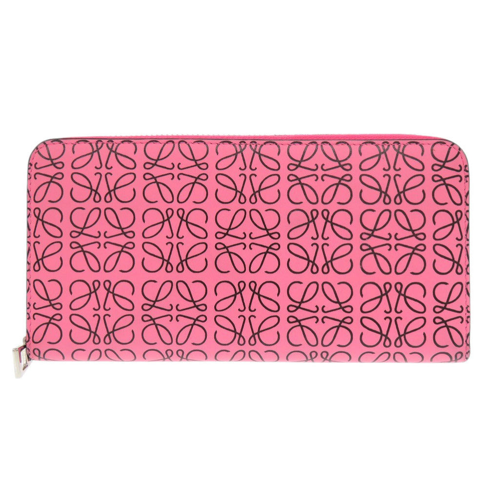 LOEWE Long Wallet Purse 261850 leather pink anagram