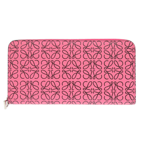 LOEWE Long Wallet Purse 261850 leather pink anagram