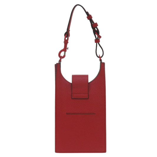 FENDI Shoulder Bag 7AR944 leather Red Phone holder Women Used Authentic