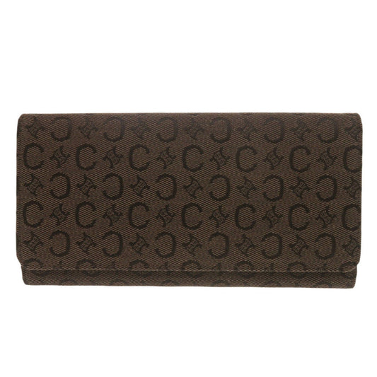 CELINE Long Wallet Purse Canvas, Leather Brown