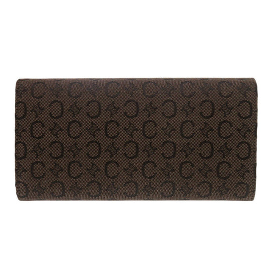 CELINE Long Wallet Purse Canvas, Leather Brown