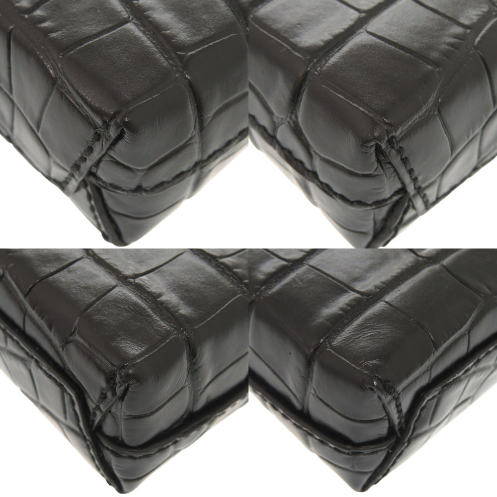 BALENCIAGA Shoulder Bag Embossed leather black 2WAY Shopping Phone Holder Women Used Authentic