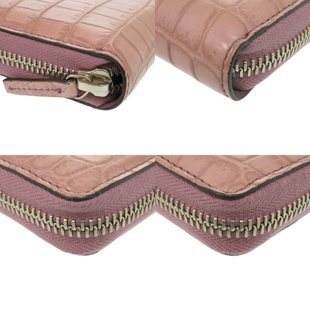GUCCI Long Wallet Purse 374850 Matt Croco purple