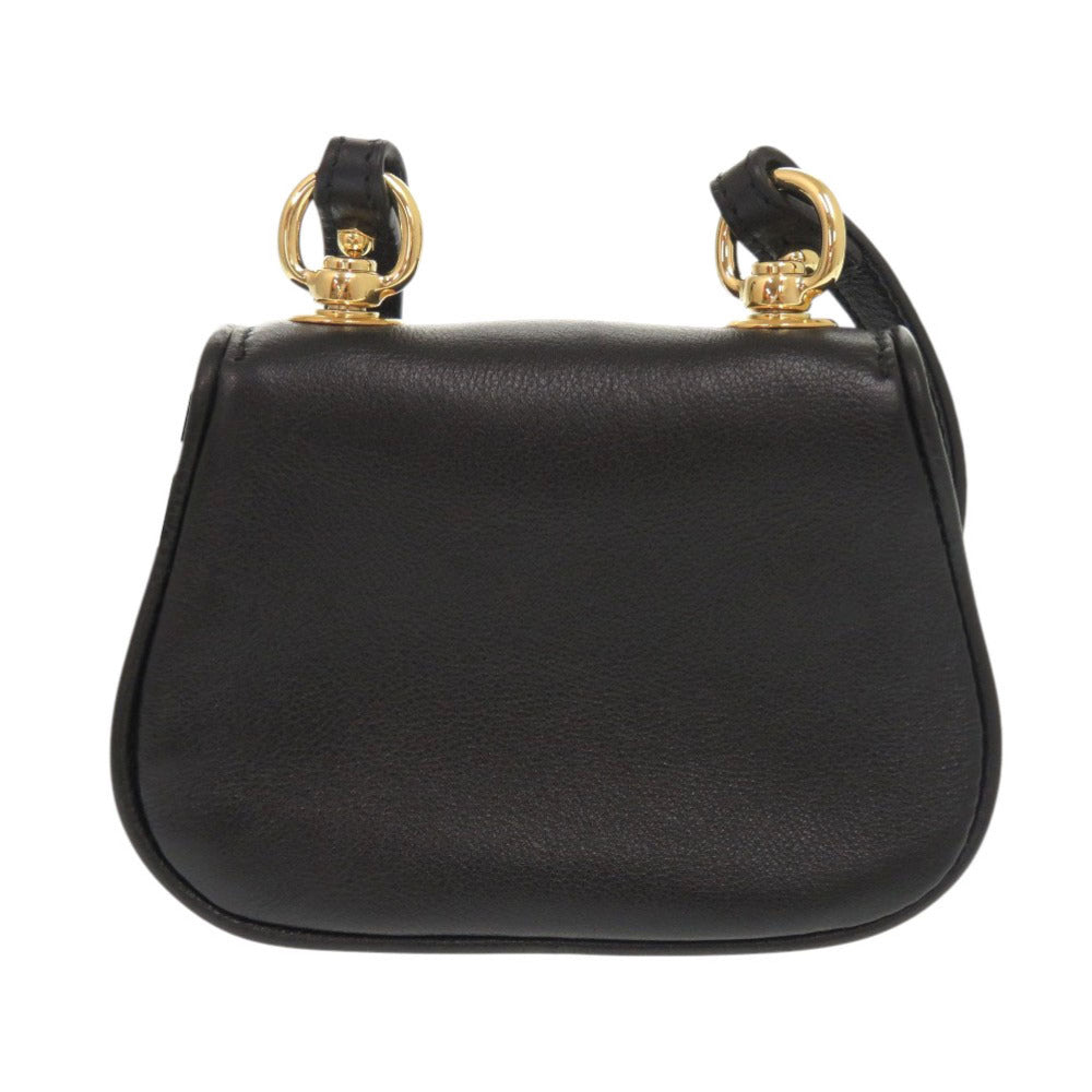 GUCCI Shoulder Bag 698635 leather black Shoulder pouch Blondy Women Used Authentic