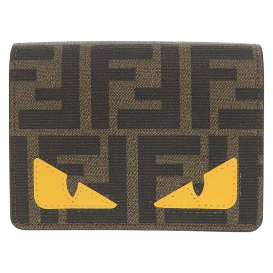 FENDI Tri-fold wallet 8M0480ATXVF1QIT Cotton, Polyurethane Brown New Year Collection FF Fabric
