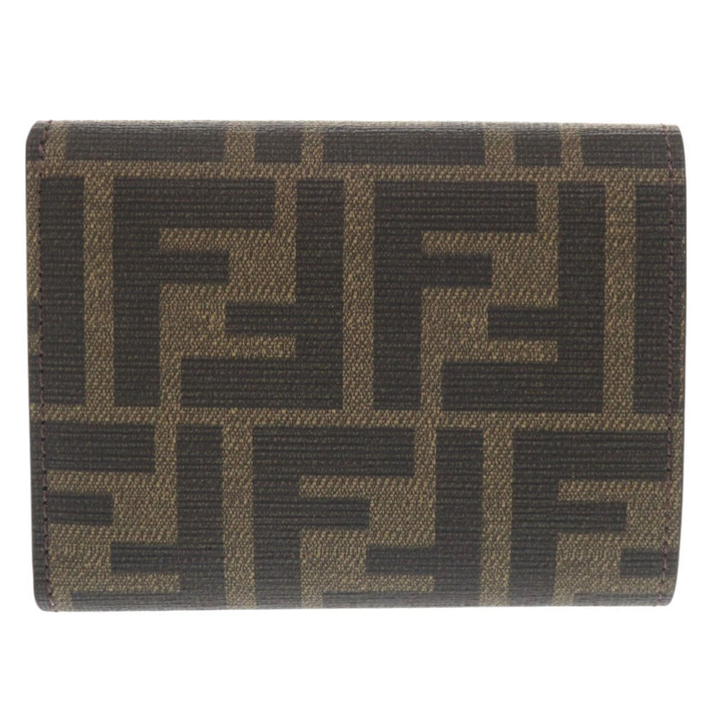 FENDI Tri-fold wallet 8M0480ATXVF1QIT Cotton, Polyurethane Brown New Year Collection FF Fabric