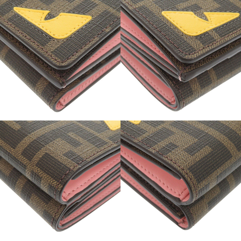 FENDI Tri-fold wallet 8M0480ATXVF1QIT Cotton, Polyurethane Brown New Year Collection FF Fabric