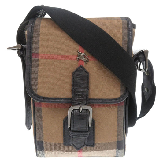 BURBERRY Shoulder Bag Canvas, Leather Brown Mega check mens Used Authentic