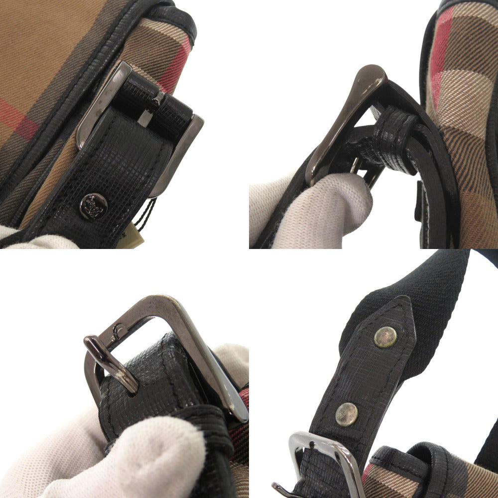 BURBERRY Shoulder Bag Canvas, Leather Brown Mega check mens Used Authentic