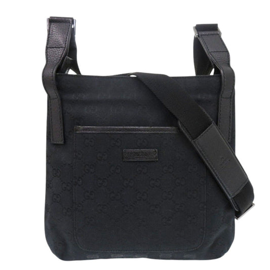 GUCCI Shoulder Bag 122793 GG canvas, leather black