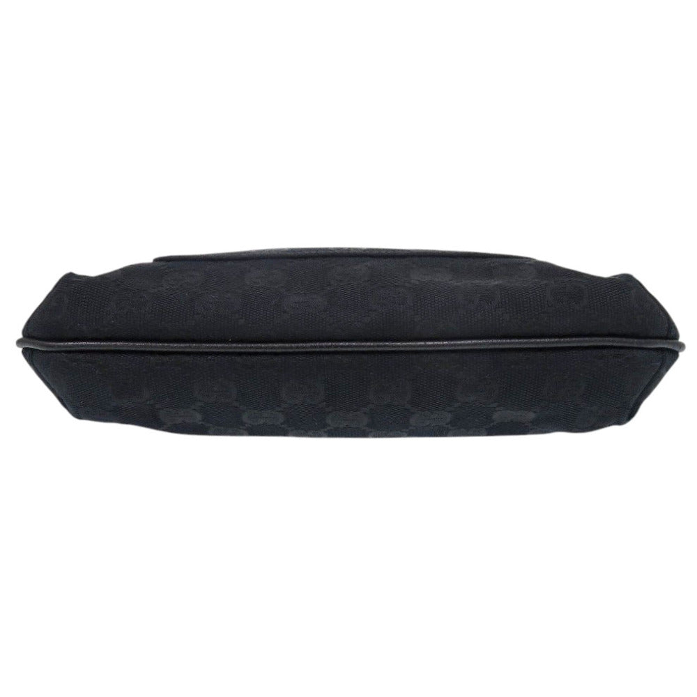 GUCCI Shoulder Bag 122793 GG canvas, leather black