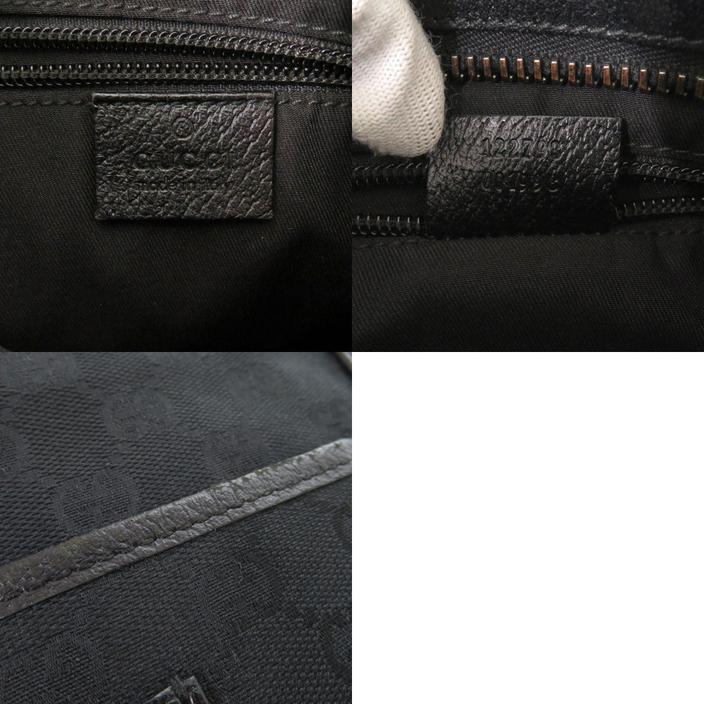 GUCCI Shoulder Bag 122793 GG canvas, leather black