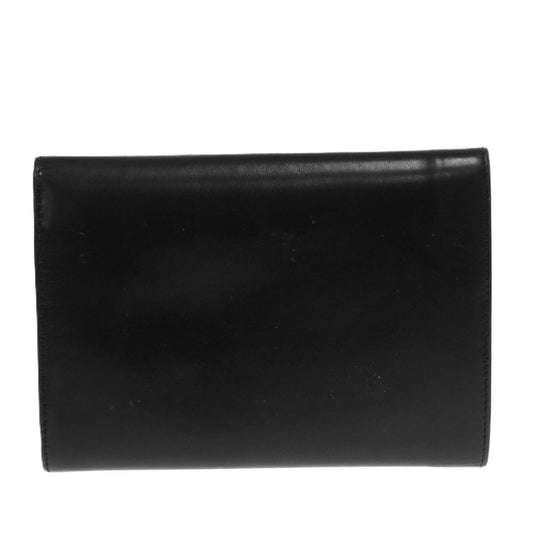 PRADA Tri-fold wallet leather black mens Used Authentic
