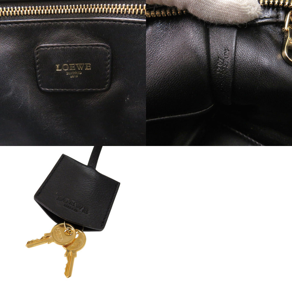 LOEWE Handbag leather black Amazona 28 Women Used Authentic