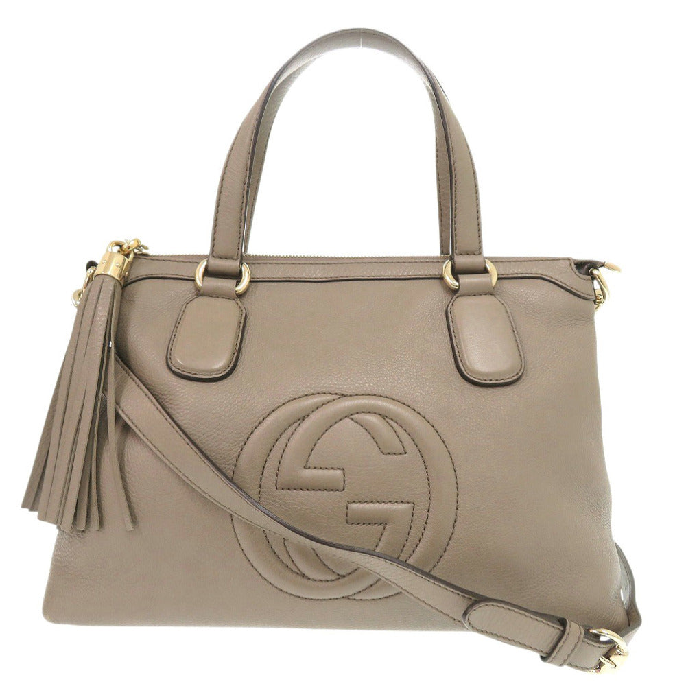 GUCCI Handbag 308362 leather Gurege Soho Interlocking Women Used Authentic