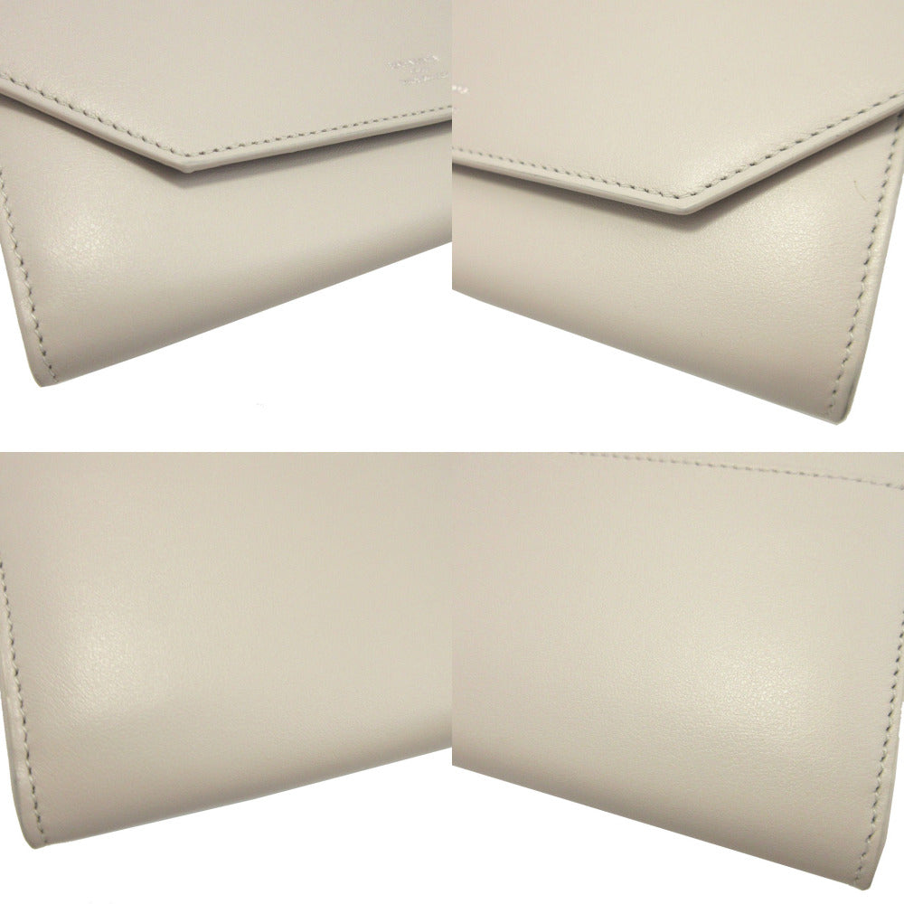 BALENCIAGA Long Wallet Purse 736732 leather white ENVELOPE