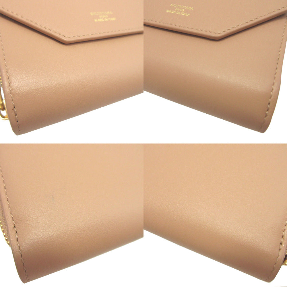 BALENCIAGA Bifold Wallet 753762 leather beige ENVELOPE