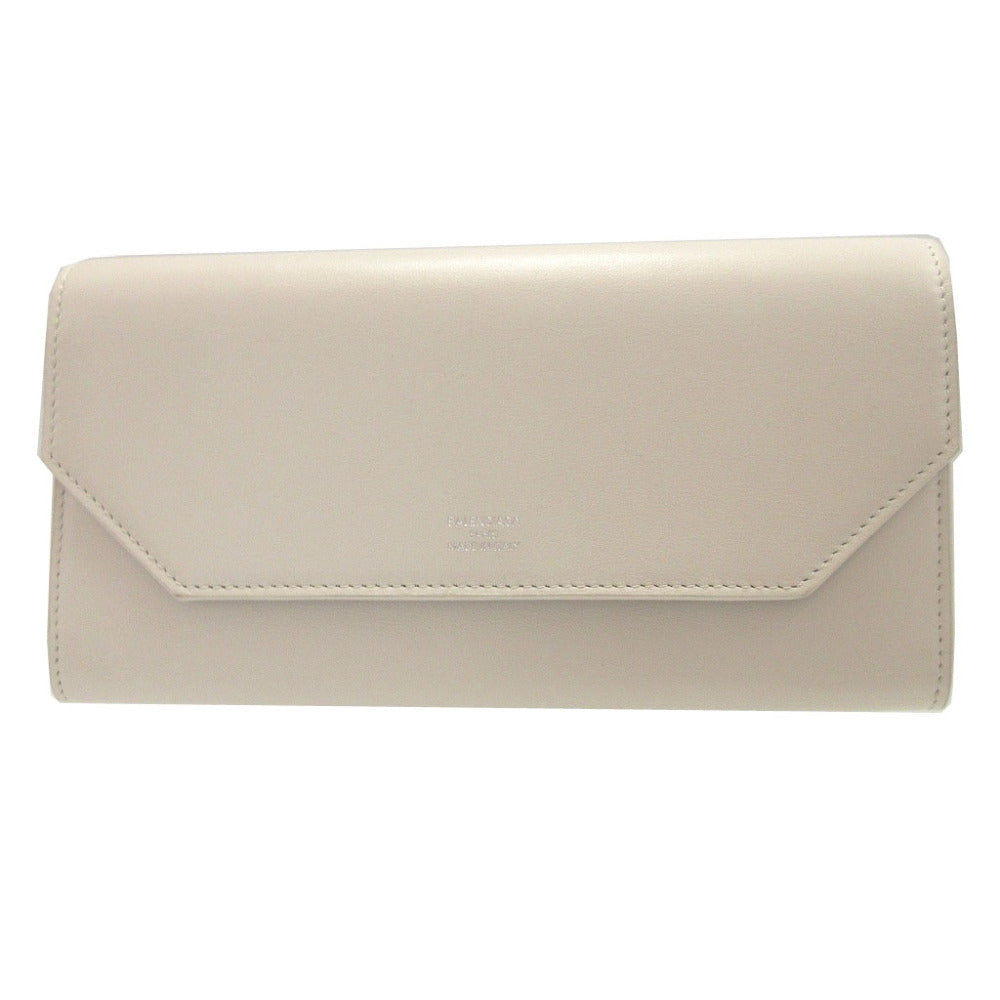 BALENCIAGA Long Wallet Purse 736732 leather white ENVELOPE