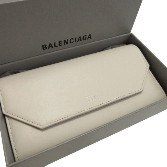 BALENCIAGA Long Wallet Purse 736732 leather white ENVELOPE