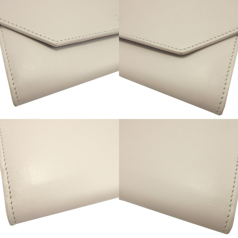 BALENCIAGA Long Wallet Purse 736732 leather white ENVELOPE