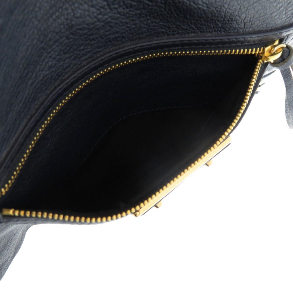 BALENCIAGA Clutch bag Leather, Goatskin Navy Metal Edge Goatskin