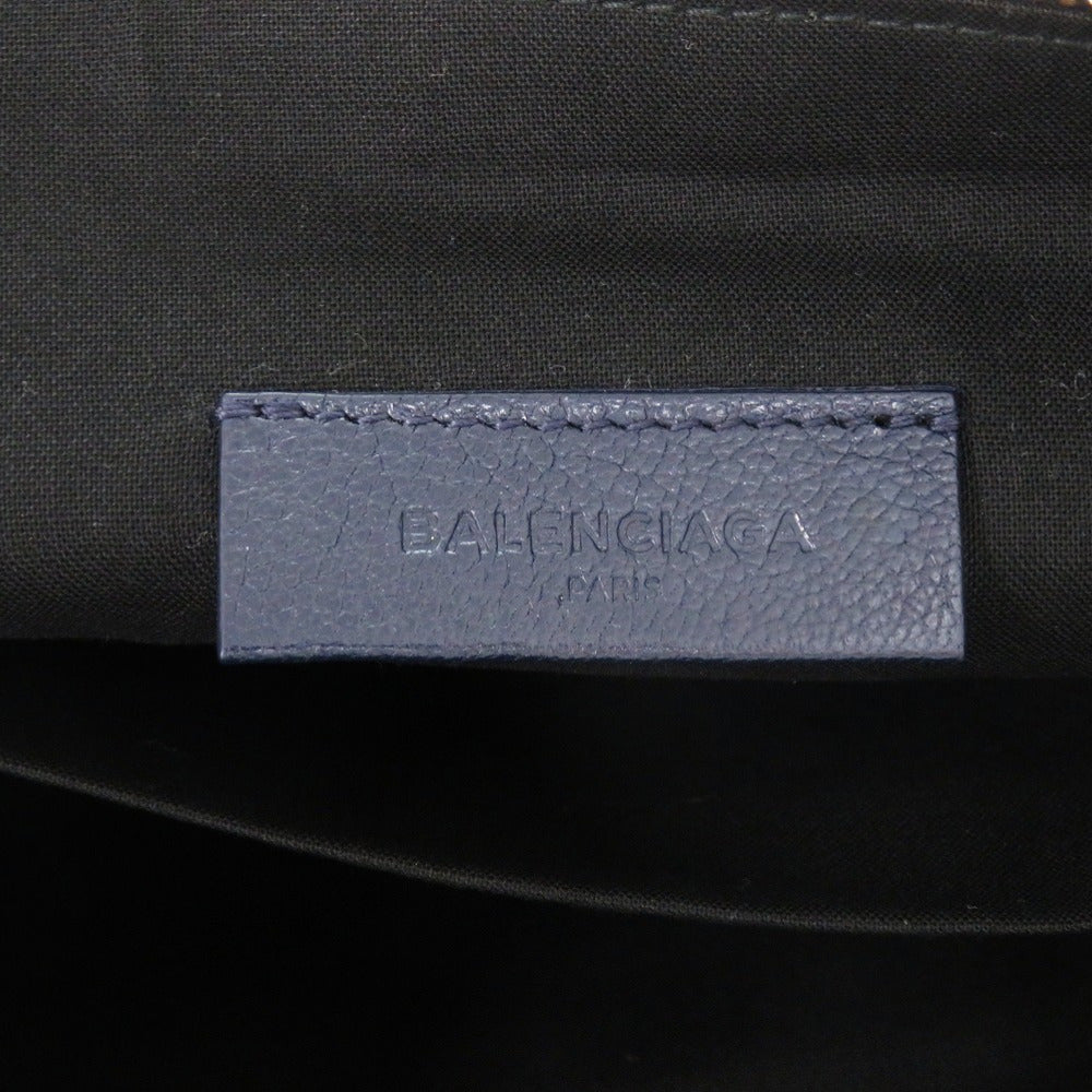 BALENCIAGA Clutch bag Leather, Goatskin Navy Metal Edge Goatskin