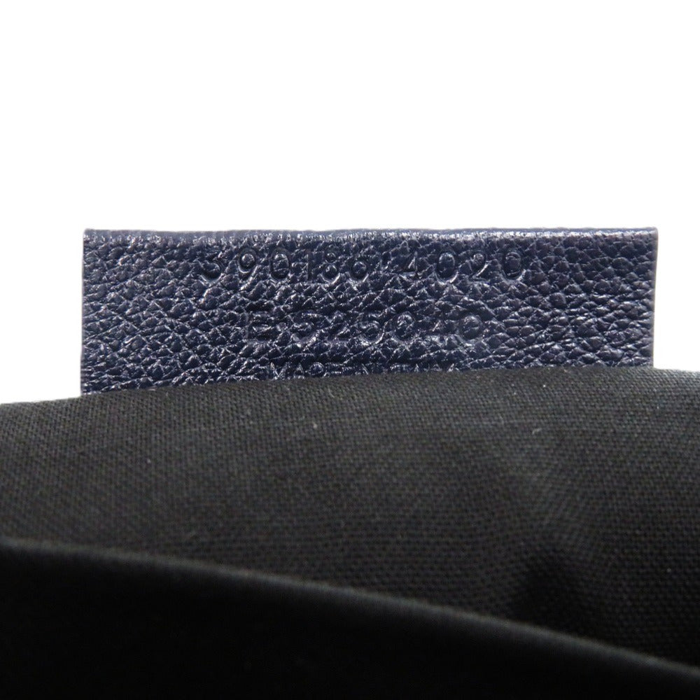 BALENCIAGA Clutch bag Leather, Goatskin Navy Metal Edge Goatskin