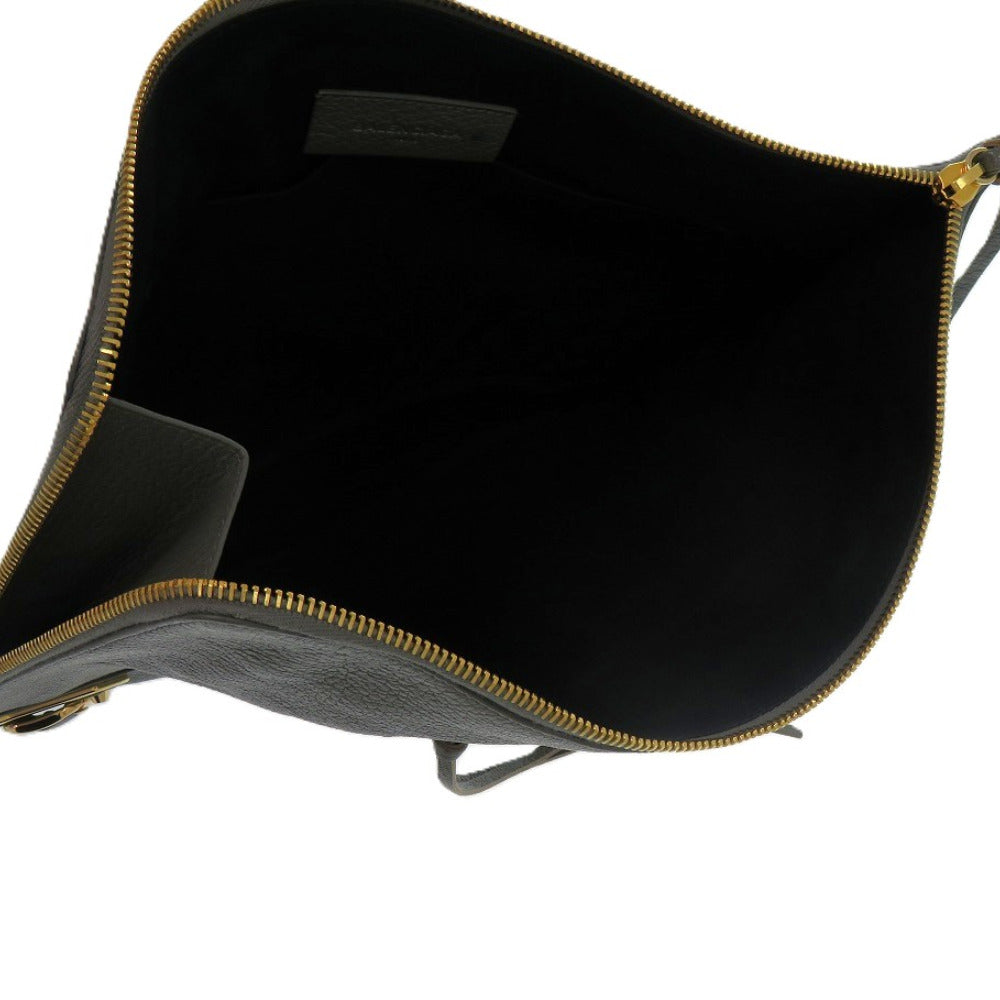 BALENCIAGA Clutch bag Leather, Goatskin gray Metal Edge Goatskin