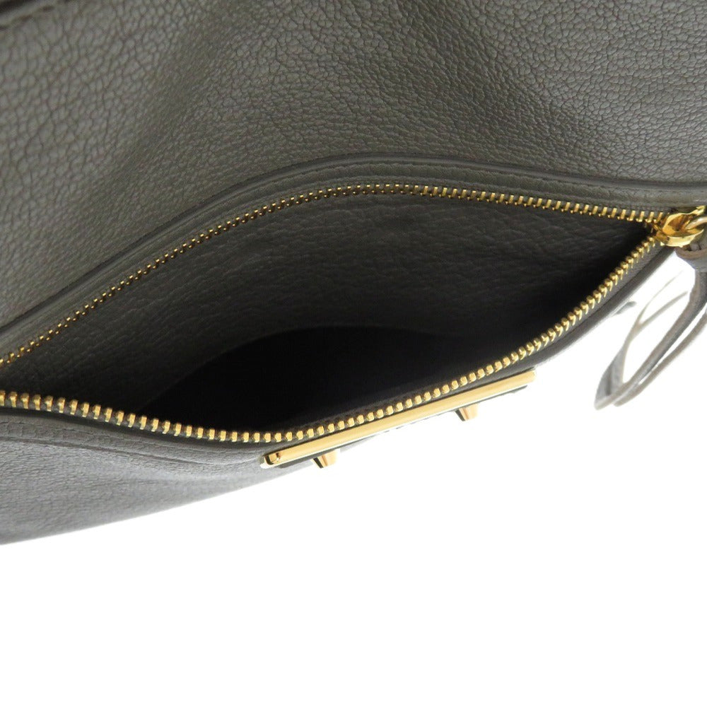 BALENCIAGA Clutch bag Leather, Goatskin gray Metal Edge Goatskin