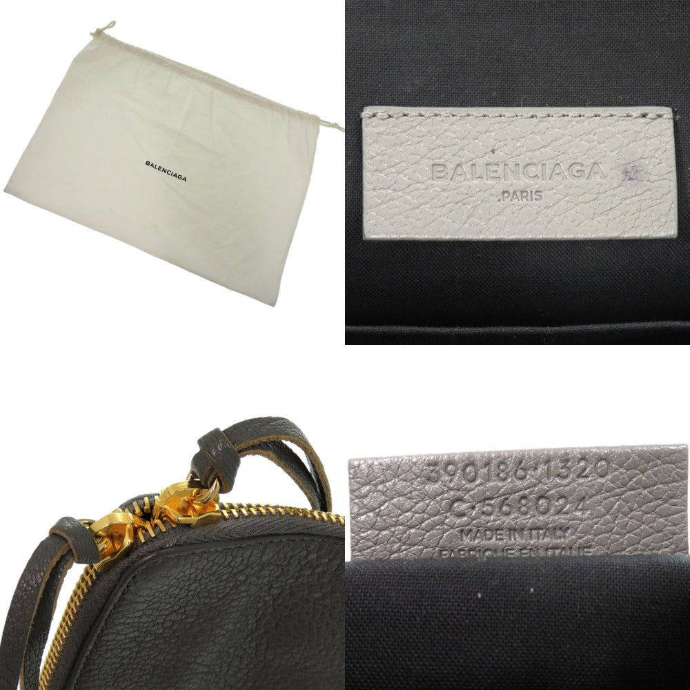 BALENCIAGA Clutch bag Leather, Goatskin gray Metal Edge Goatskin