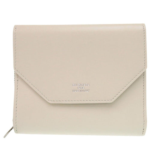BALENCIAGA Tri-fold wallet 753762 9960 0 52754S leather off white Envelope Compact Wallet Women Used Authentic