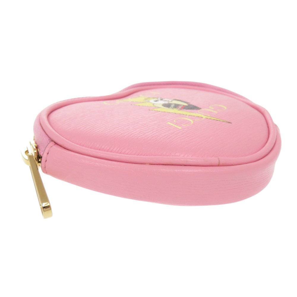 GUCCI Coin case 701062 leather pink x Bananya Heart Shape
