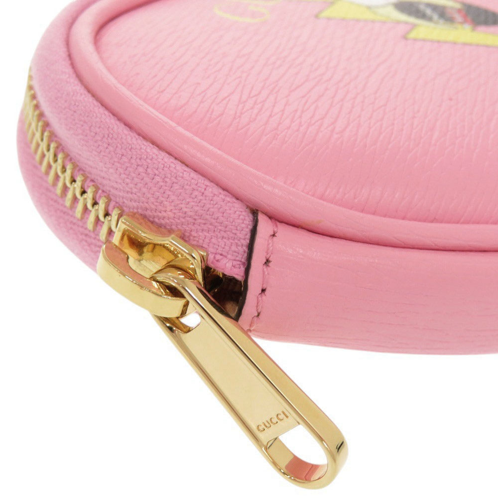 GUCCI Coin case 701062 leather pink x Bananya Heart Shape