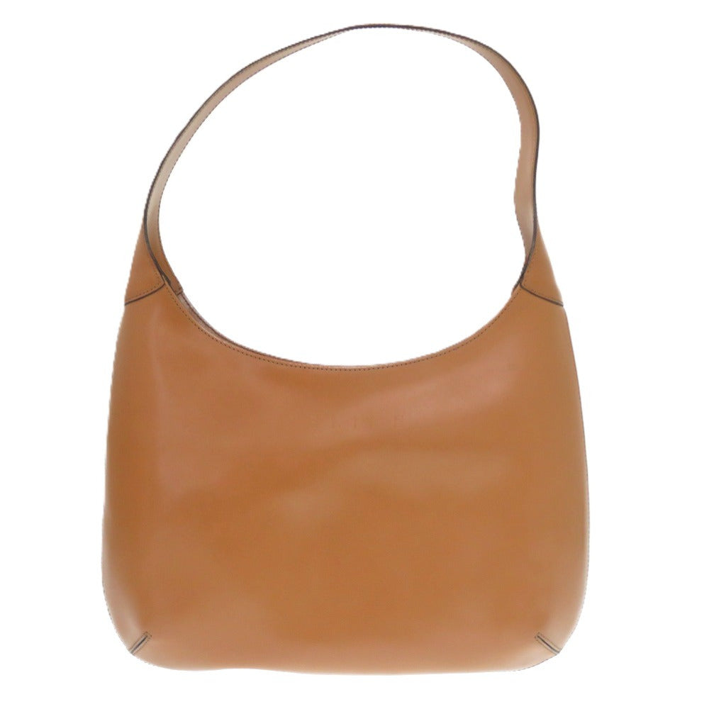 CELINE Shoulder Bag Leather, Embossed Leather Camel