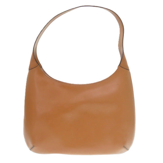 CELINE Shoulder Bag Leather, Embossed Leather Camel