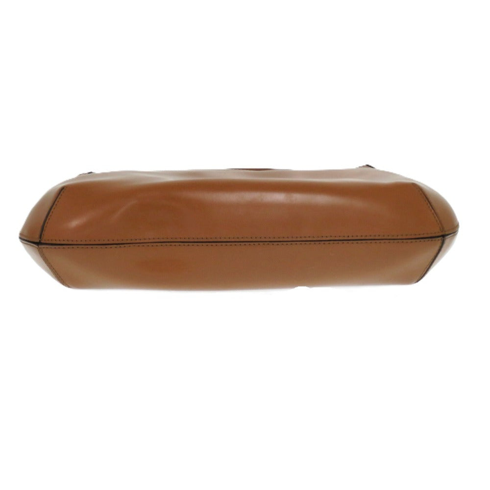 CELINE Shoulder Bag Leather, Embossed Leather Camel