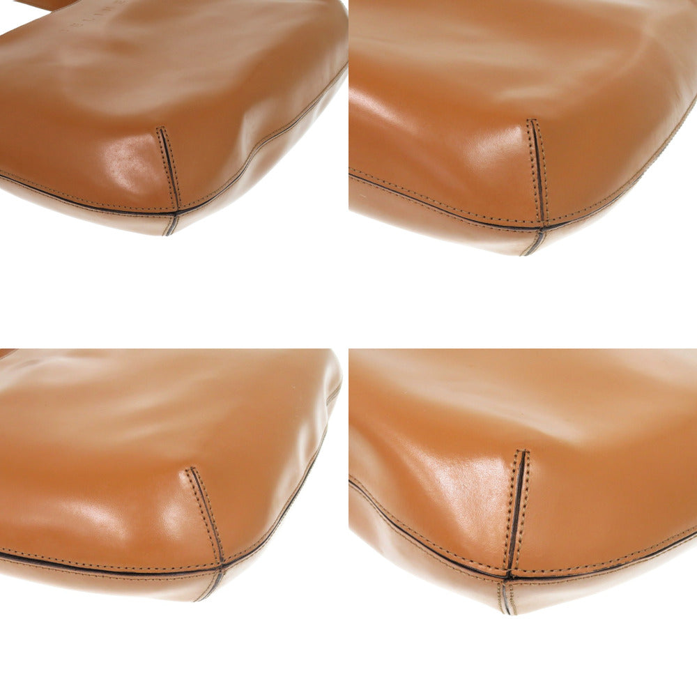 CELINE Shoulder Bag Leather, Embossed Leather Camel