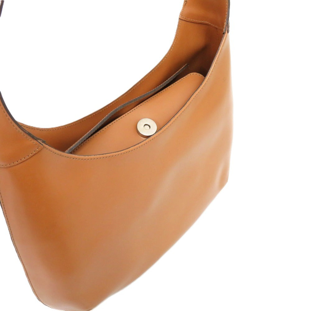 CELINE Shoulder Bag Leather, Embossed Leather Camel
