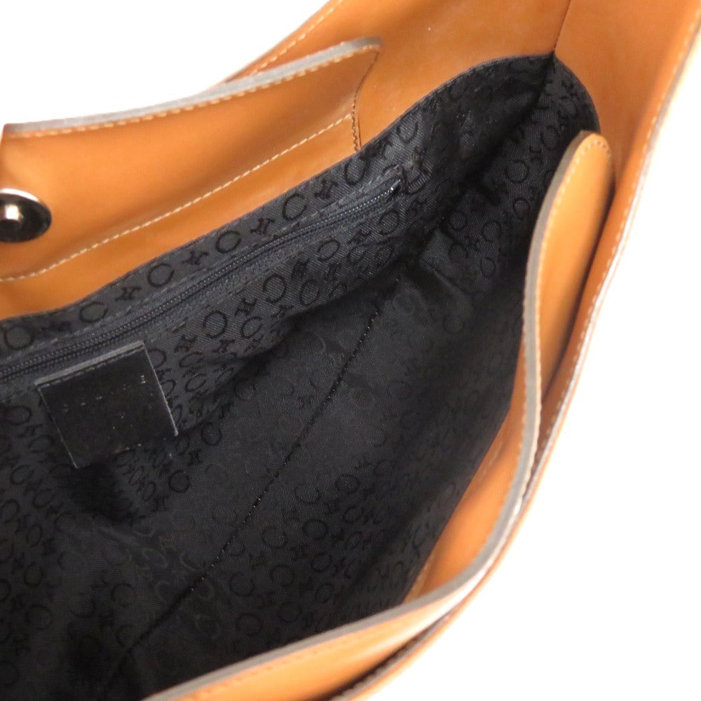 CELINE Shoulder Bag Leather, Embossed Leather Camel