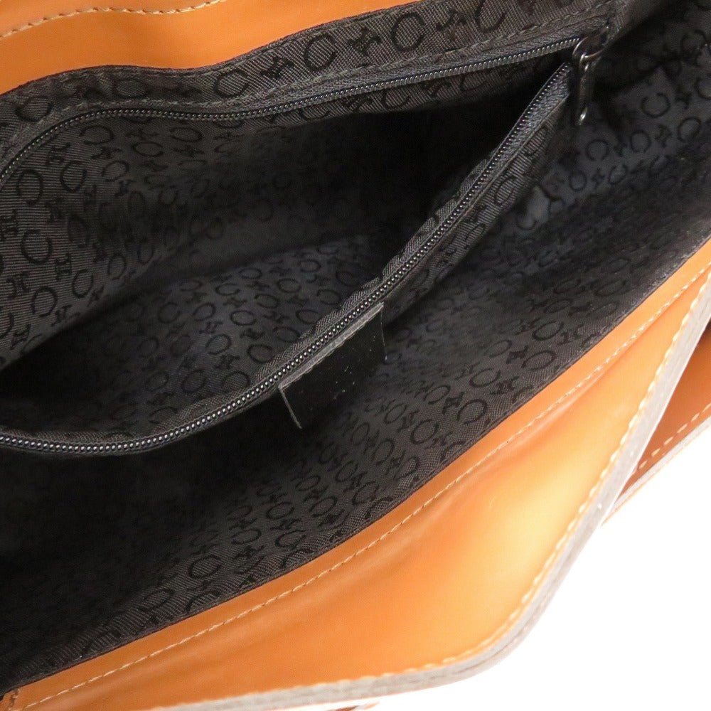 CELINE Shoulder Bag Leather, Embossed Leather Camel